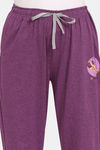 Rosaline Bloom Fest Knit Cotton Pyjama - Plum Caspia — thumbnail 5